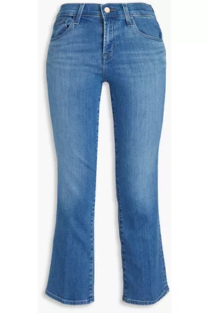 J Brand Women Bootcut & Flares - Faded mid-rise kick-flare jeans - Blue
