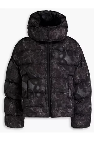 McQ Women Jackets - Quilted printed shell hooded jacket - Gray
