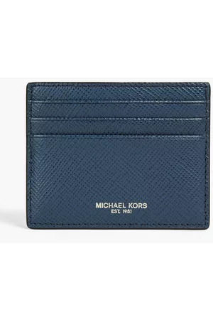 Michael Kors Men Wallets - Textured-leather cardholder - Blue