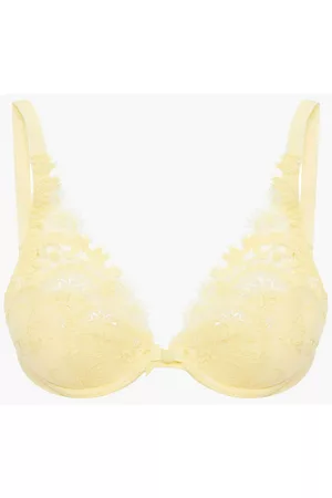 Simone Pérèle Women Underwired Bras - Embroidered tulle and jacquard underwired bra - Yellow