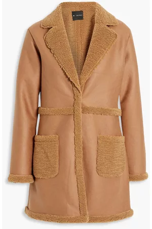 V By Muubaa Women Coats - Faux shearling coat - Brown