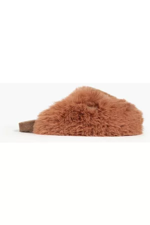 Australia Luxe Collective Women Flip Flops - Dreamer shearling-lined faux fur slippers - Brown