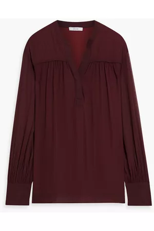 IRIS & INK Women Blouses - Imogen chiffon blouse - Burgundy