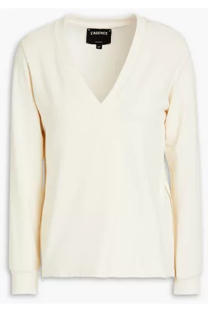 L'Agence Women Sweatshirts - Stretch cotton and modal-blend sweatshirt - White