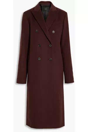 Joseph Women Coats - Camia double-breasted wool-blend felt coat - Burgundy