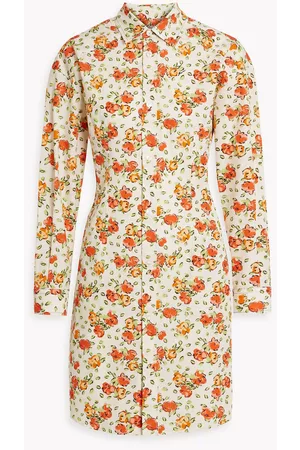 Marni Women Printed Dresses - Floral-print cotton-poplin mini shirt dress