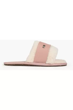 Australia Luxe Collective Women Flip Flops - Muchas shearling-lined pebbled-leather slides
