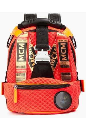 MCM Luft Nylon Backpack in Red