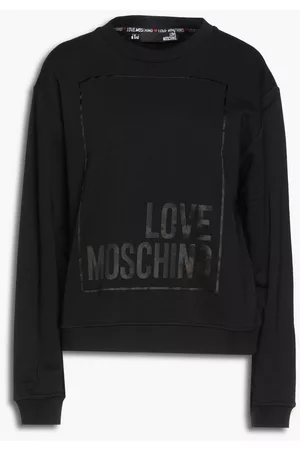 Love Moschino Women Sweatshirts - Printed French cotton-terry sweatshirt - Gray