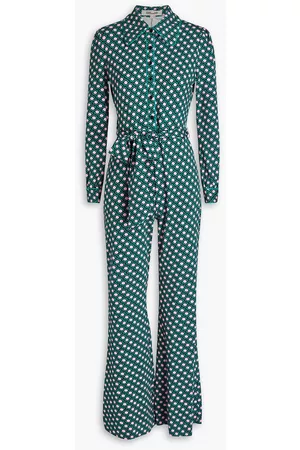 Diane von Furstenberg Women Jumpsuits - Milly printed stretch-jersey jumpsuit - Green