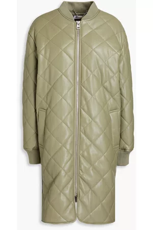 Jakke Women Coats - Belinda quilted faux leather coat - Green