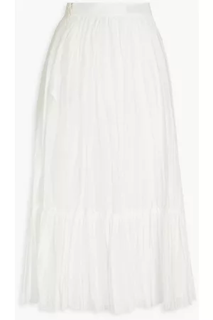 VALENTINO Women Midi Skirts - Pleated cotton midi skirt - White