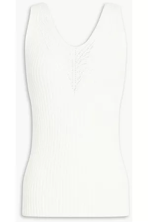 Alberta Ferretti Women Vests & Camis - Crochet-knit cotton tank - White