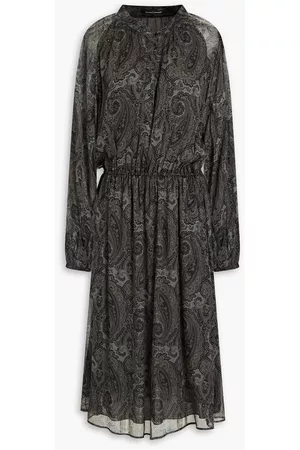 Luisa Cerano Women Printed Dresses - Gathered paisley-print silk-crepon midi dress