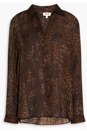 L'Agence Women Tops - Printed silk crepe de chine shirt
