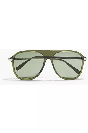 BRIONI Men Aviator Sunglasses - Aviator-style acetate sunglasses - Green
