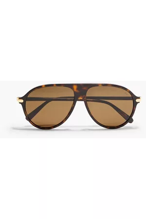 BRIONI Men Aviator Sunglasses - Aviator-style tortoiseshell acetate sunglasses - Brown