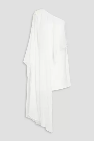 Halston Heritage Women Dresses - Sabrina one-shoulder draped voile and stretch-cady mini dress