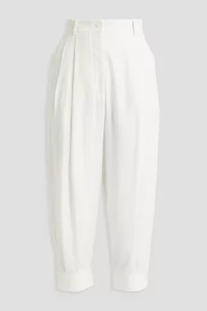 Emilio Pucci Women Pants - Cropped pleated crepe de chine tapered pants