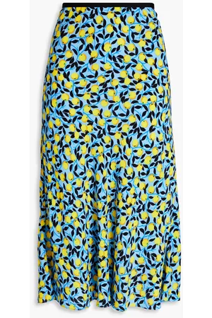 Diane von Furstenberg Women Printed Skirts - Delphine printed crepe midi skirt - Blue