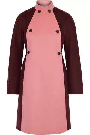 VALENTINO Women Coats - Double-breasted two-tone wool and cashmere-blend felt coat