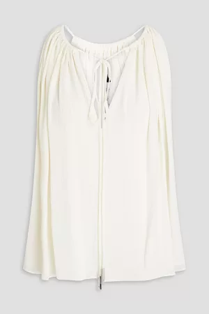 Halston Heritage Women Halterneck Tops - Ofelia gathered crepon halterneck top