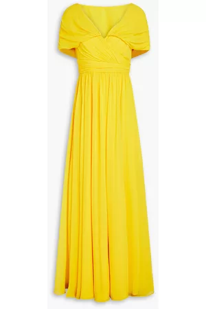 Badgley Mischka Women Party Dresses - Gathered georgette gown