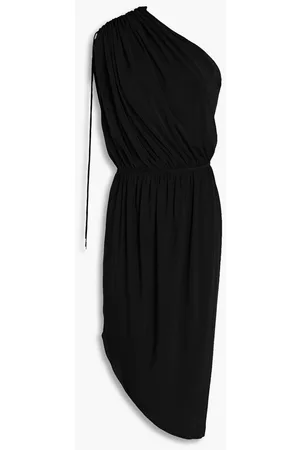 Halston Heritage Women Casual Dresses - One-shoulder gathered stretch-jersey dress
