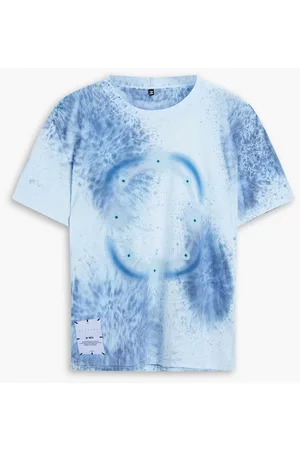 McQ Men Short Sleeve - Printed cotton-jersey T-shirt - Blue