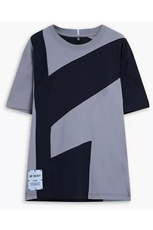 McQ Men Short Sleeve - Appliquéd printed cotton-jersey T-shirt - Blue