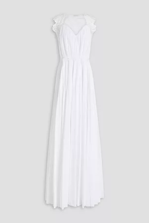 Alberta Ferretti Women Party Dresses - Pleated cutout cotton-blend poplin gown
