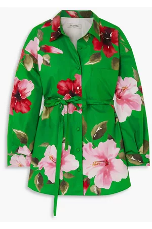 VALENTINO Women Tops - Garavani - Floral-print cotton-poplin shirt