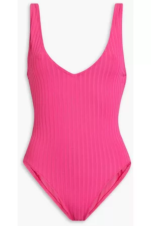 Solid Women Swimming Costumes - Michelle ribbed swimsuit - Pink