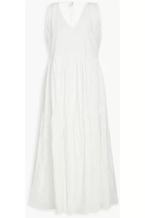 Seafolly Women Midi Dresses - Gathered cotton-poplin midi dress - White