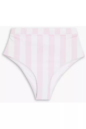 Solid Women High Waisted Bikinis - Lilo striped high-rise bikini briefs - Pink