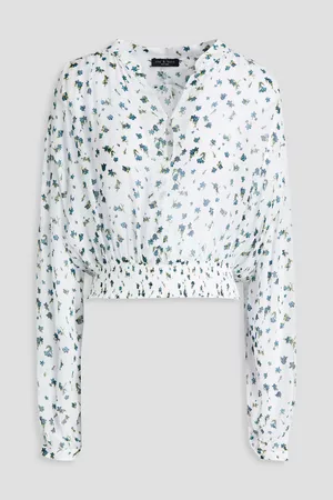 RAG&BONE Women Blouses - Calista gathered floral-print georgette blouse