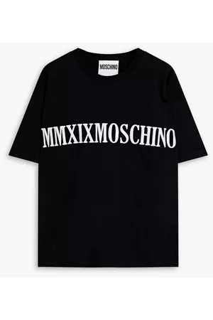 Moschino Men Short Sleeve - Embroidered cotton-jersey T-shirt