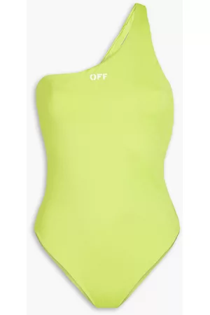 OFF-WHITE Women Swimming Costumes - One-shoulder printed swimsuit - Yellow