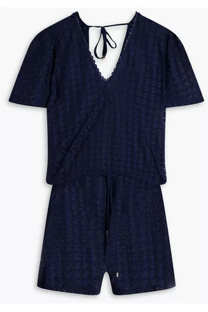 Melissa Odabash Women Knitted Dresses - Lola crochet-knit playsuit - Blue