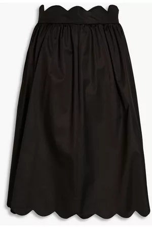 Moschino Women Skirts - Scalloped cotton-blend poplin skirt