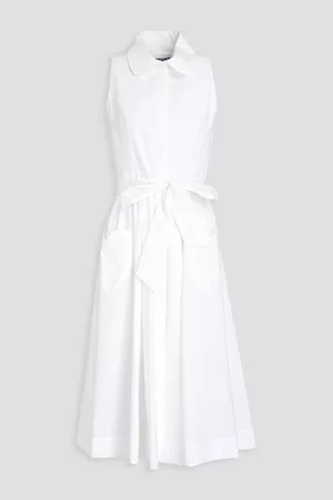 Moschino Women Casual Dresses - Belted cotton-blend poplin midi shirt dress