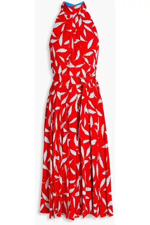 Diane von Furstenberg Women Printed Dresses - Nicola pleated printed crepe de chine midi dress