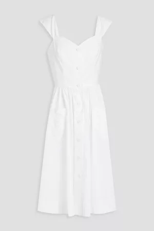 Moschino Women Summer Dresses - Gathered cotton-blend poplin dress
