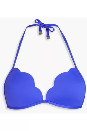Seafolly Women Triangle Bikinis - Scalloped triangle bikini top - Blue