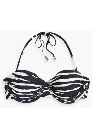Seafolly Women Bikini Tops - Skin Deep gathered zebra-print underwired bikini top