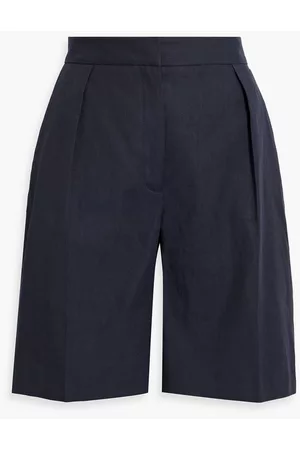 IRIS & INK Women Bermudas - Mara linen-blend twill shorts - Blue