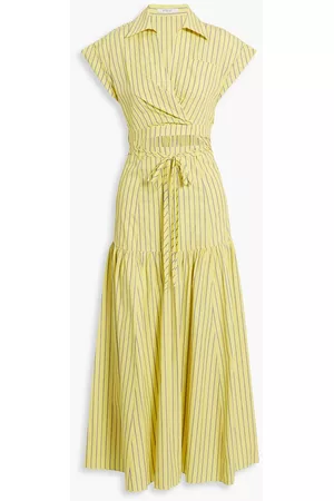Derek Lam Women Casual Dresses - Striped cutout cotton-poplin maxi shirt dress