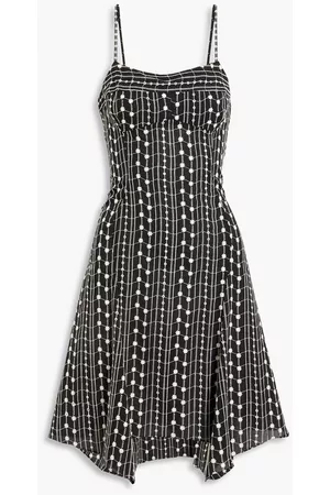 Derek Lam Women Asymmetrical Dresses - Asymmetric embroidered cotton-mousseline mini dress