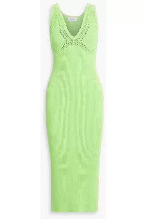 Derek Lam Women Midi Dresses - Valencia crocheted cotton-blend midi dress - Green