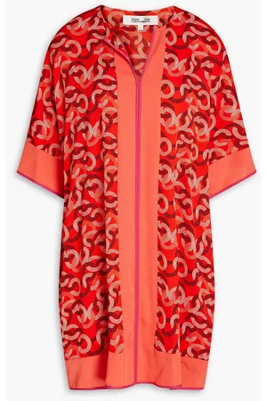 Diane von Furstenberg Women Tunics - Printed crepe tunic - Orange